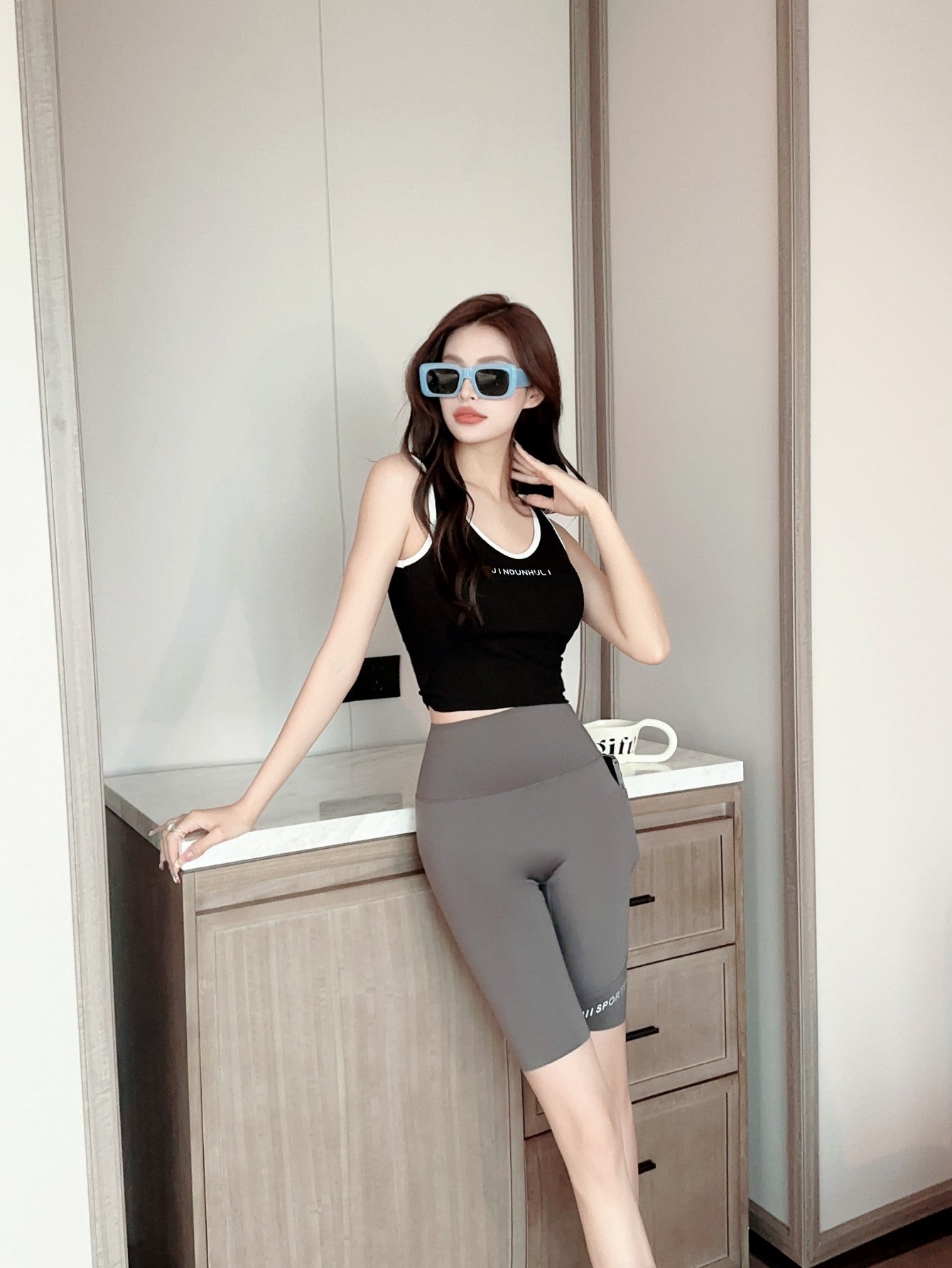 Women's High Waist Cycling Shorts with Pockets - Yoga Running Volleyball Athletic Shorts,