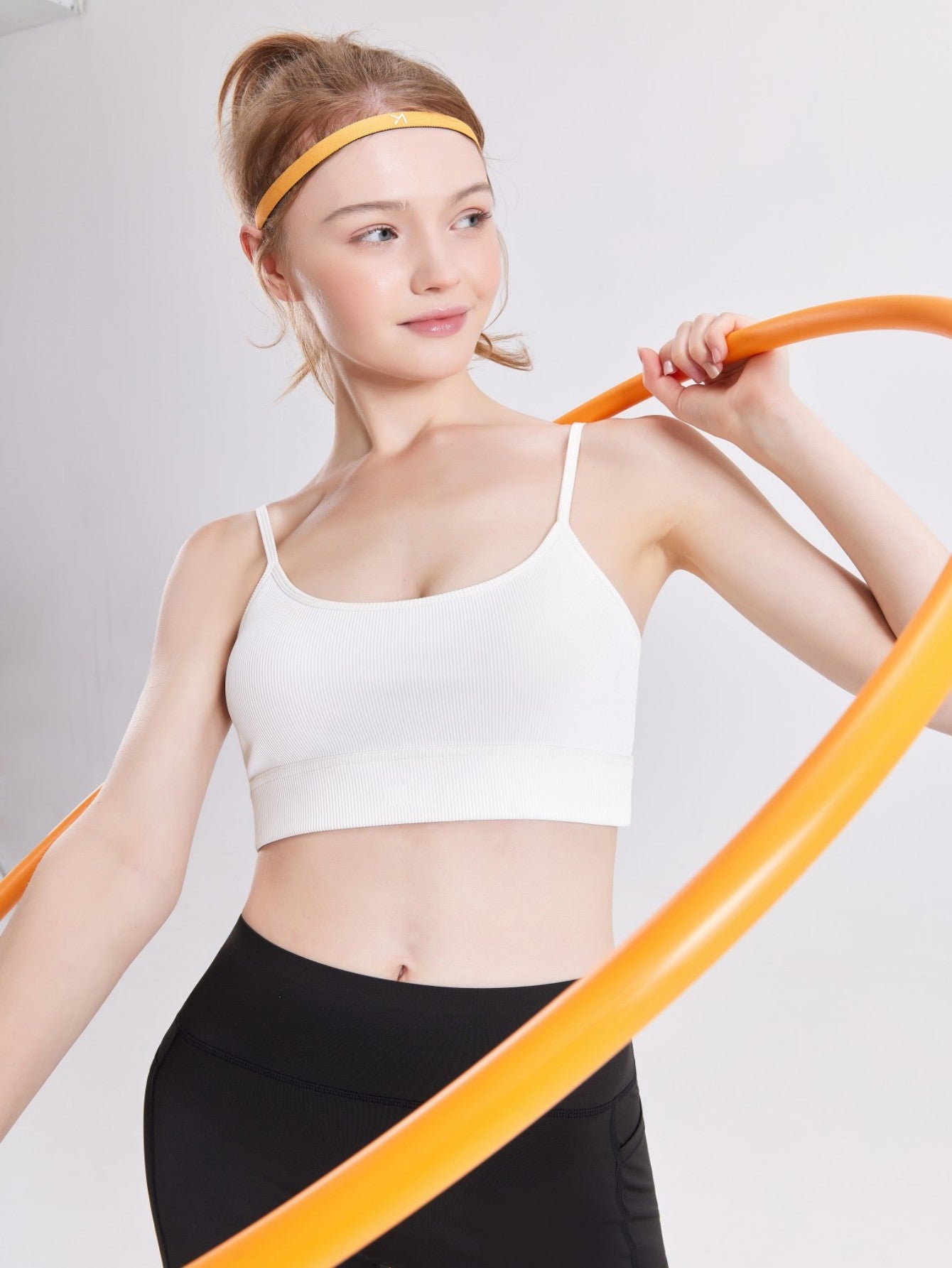 Women's Sleeveless Backless Racerback Yoga Top - High-Elasticity Ribbed Cropped Design