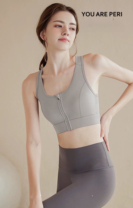 Women's Zipper Bra Yoga Athletic Sleeveless Shirts for Sports Gym Activewear