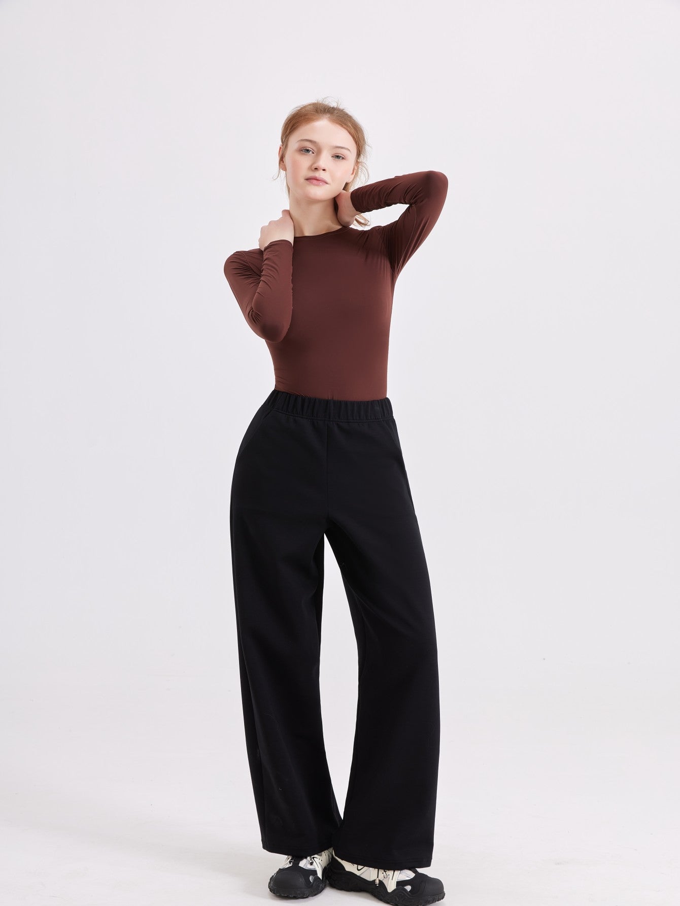 Women's-Leg Yoga Pants with Pockets, Loose Fit, Sports Casual Trousers