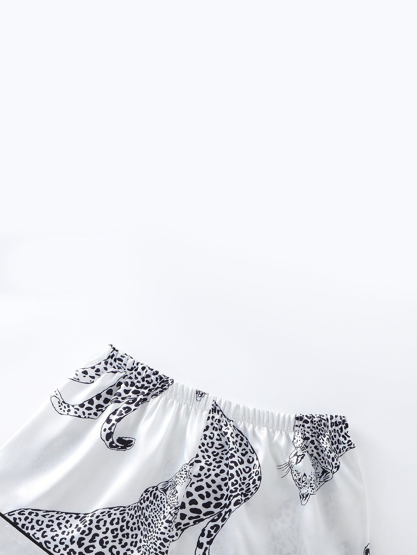Wild Elegance Satin Set (Short Sleeve & Shorts Set)