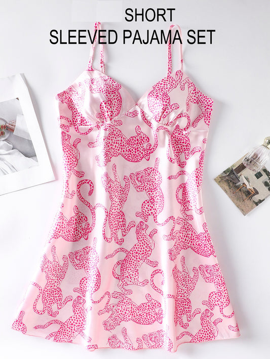 Pink Panther Satin Set (Camisole Nightdress Set)