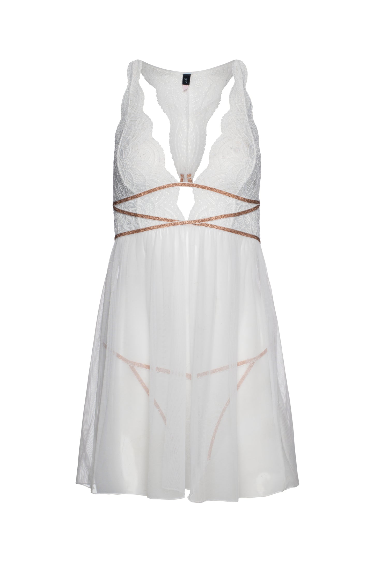 Sexy lingerie pretty lace babydoll chemise with thong.