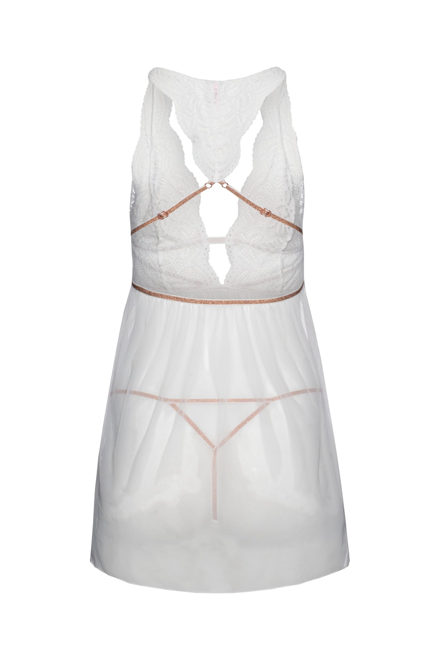 Sexy lingerie pretty lace babydoll chemise with thong.